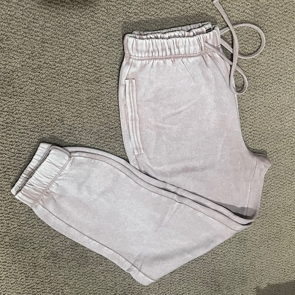 New Zenana Acid Wash Fleece Drawstring Sweatpants Ash Pockets Joggers New - Picture 2 of 7